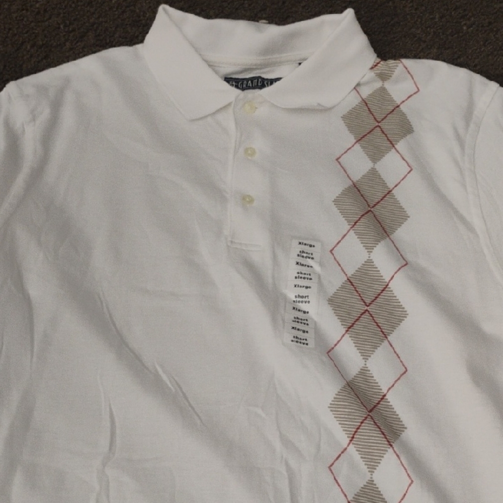 Brand New Mens Argyle Design Golf Shirt